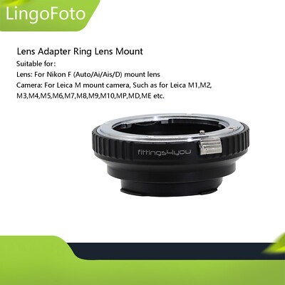Lens Adapter Ring Lens Mount for Nikon F Lens to for Leica M Camera M-P M240 M10