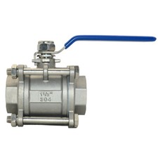 1-1/2 inch 3 Piece NPT Ball Valve Threaded Pipe fitting SS304 1000 WOG US STOCK