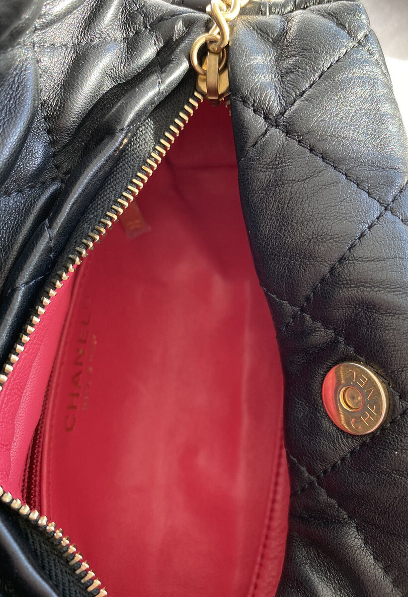 Chanel CC Link Hobo Quilted Crumpled Lambskin Small Black | eBay Chanel CC Link Hobo Quilted Crumpled Lambskin Small Black | eBay