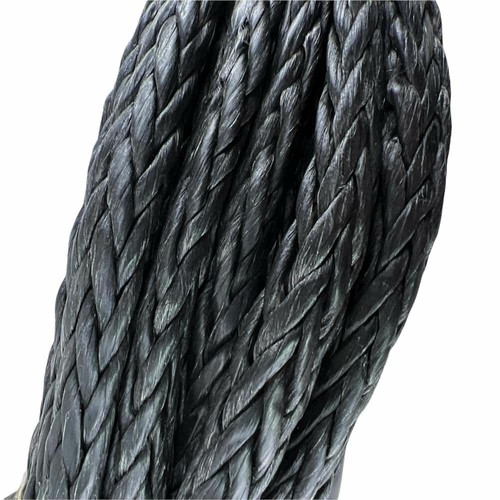 8 mm schwarz Dyneema SK75 Synthetik 12-Strang Windenseil x 85m mit Haken 4x4 - Bild 4 von 10