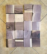 Black Walnut Live Edge Cut Offs Squares approx. 4x4 - 20 pcs. DIY wood crafting