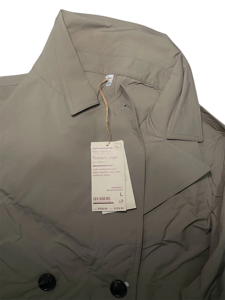 Gabardina para mujer MUJI repelente al agua - marrón grisáceo (talla L, nueva con etiquetas) Foto 4 de 4