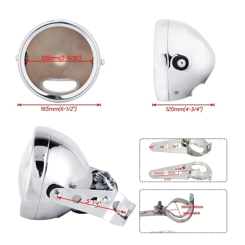 Balde de carcaça de montagem de farol de LED 5,75" para Yamaha V-Star XVS 650 950 1100 - Imagem 2 de 4