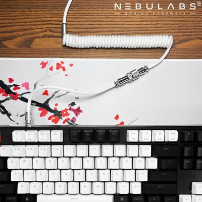 Custom Braided Coiled Aviator GX16 USB-C Mechanical PC Gaming Keyboard Cables