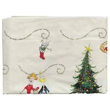 Sleigh Bell Bistro Christmas The Grinch Theme Vinyl Tablecloth, 52 x 70 inches