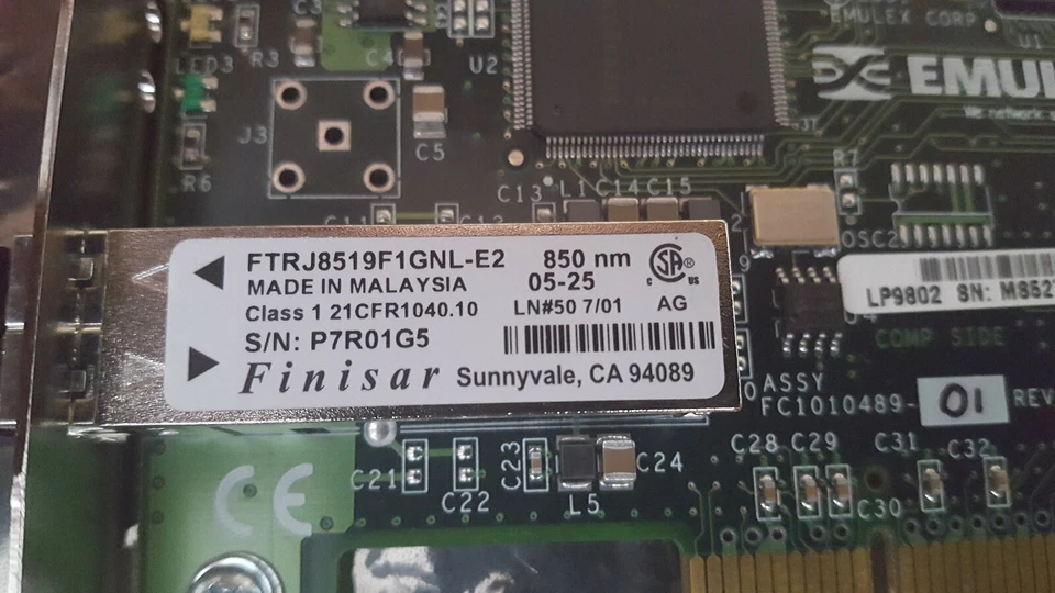 EMULEX FTRJ8519F1GNL-E2 2GB PCI HBA CARD PN:80P6416 - Image 2 of 4