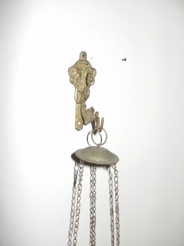 Vecchia lampada domestica greca/russa bronzo bianco/thurible con gancio appeso - RARA! - Foto 15 di 16