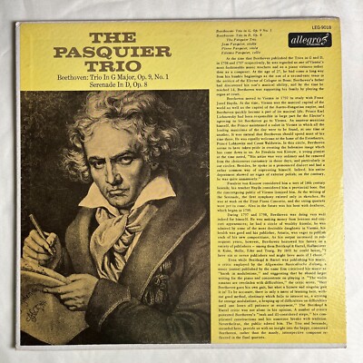 PASQUIER TRIO Trio In G Major/Serenade in D 1964 Vinyl LP Allegro LEG-9018 - VG+