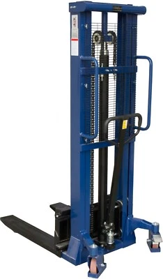 LOADSURFER 1000kg Manual High Lift Hand Hydraulic Pallet Stacker Truck Forklift Move 3000mm
