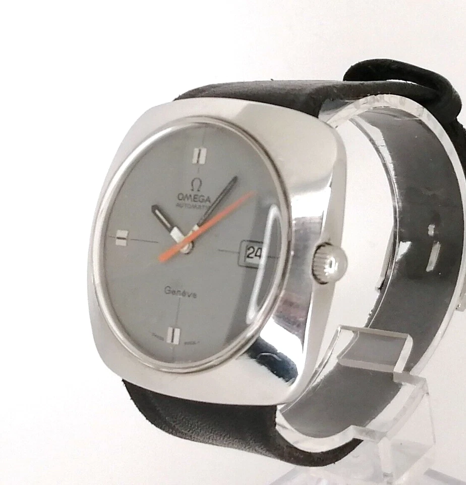 Omega Dynamic 1972 esfera gris, XL, automático 166,081 reparado hebilla Omega Foto 2 de 4