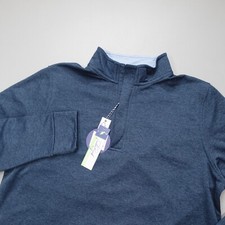 Tailorbyrd Luxe Performance 1/4 Zip Pullover Indigo Blue Wicking Men's Size M