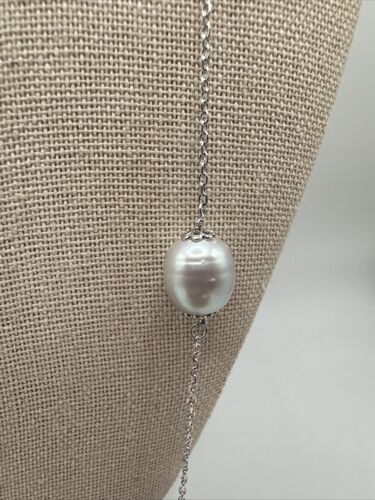 YGI Genuine Silver Pearl & Black Onyx Sterling Silver Long Necklace - Picture 2 of 5