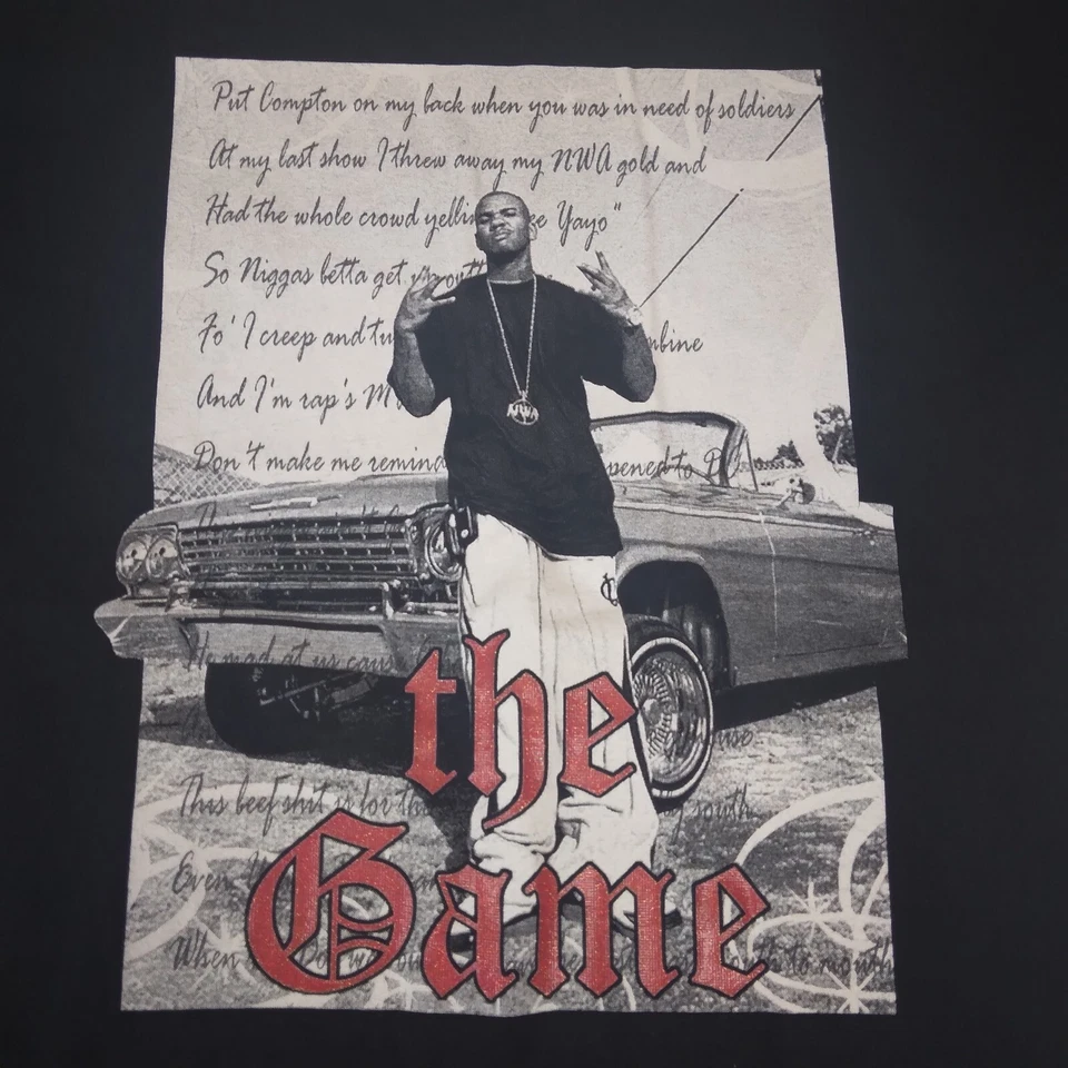 Rare Vintage 2005 THE GAME HATE IT OR LOVE IT T-Shirt Men's 2XL Tall* Shaka Tag - Image 3 of 4