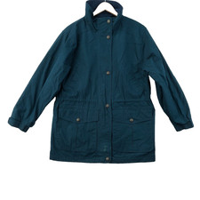Pacific Trail Teal Cotton Polyester Blend Parka Jacket Women Uk Medium