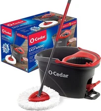 O Cedar Easywring Microfiber Spin Mop Bucket Hands Free Wringing System Red Gray