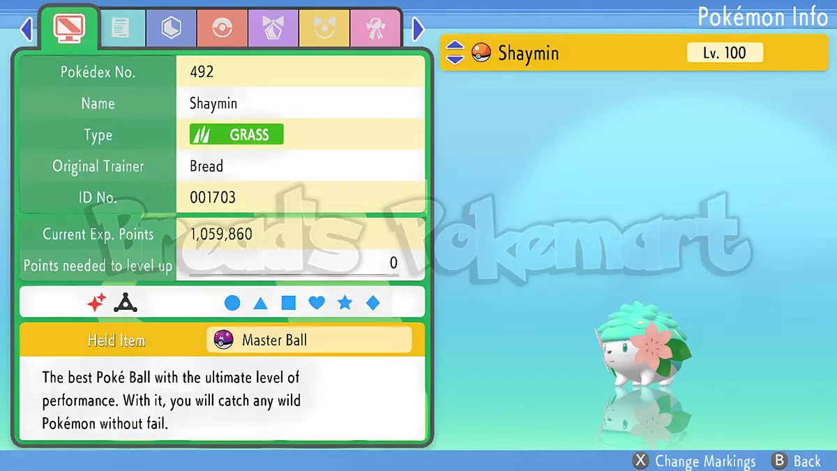 Shaymin (6IV, Battle Ready, Shiny) – Pokemon Brilliant Diamond