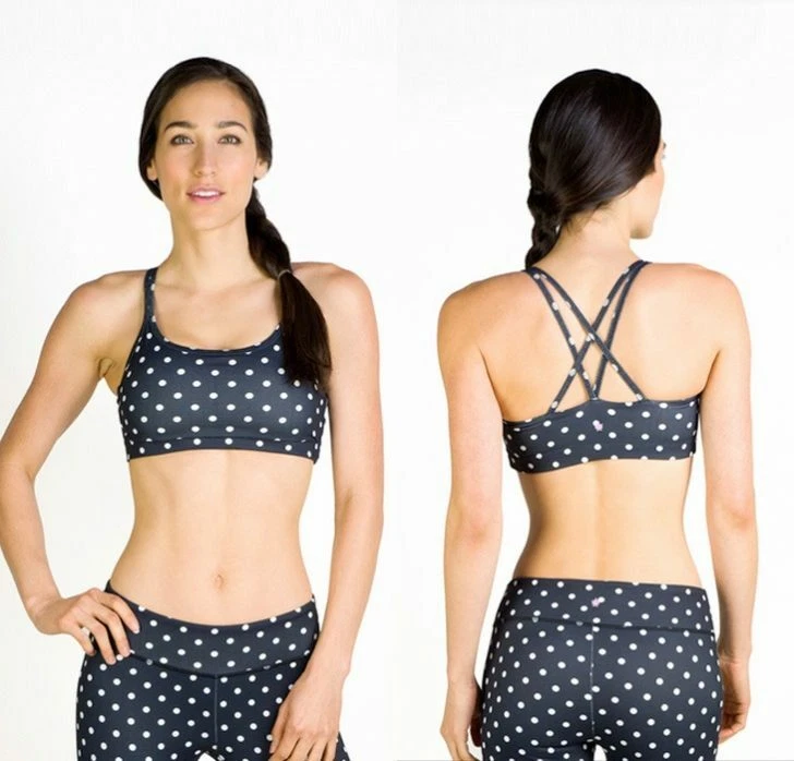 Kiragrace Polka Dot Bra Xs Kira Grace Extra Small Sports Bra Strappy Criss Cross