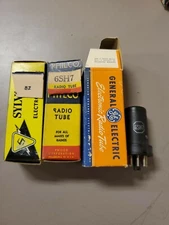 Lot of 3 Vintage 6SH7 Metal Clad Vacuum Tubes Tested 60+ on Heathkit TC-2