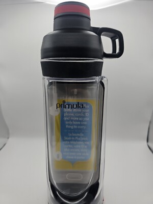 Primula Stash-In 16 oz. Tritan Hold Water Phone Storage Bottle Red Black