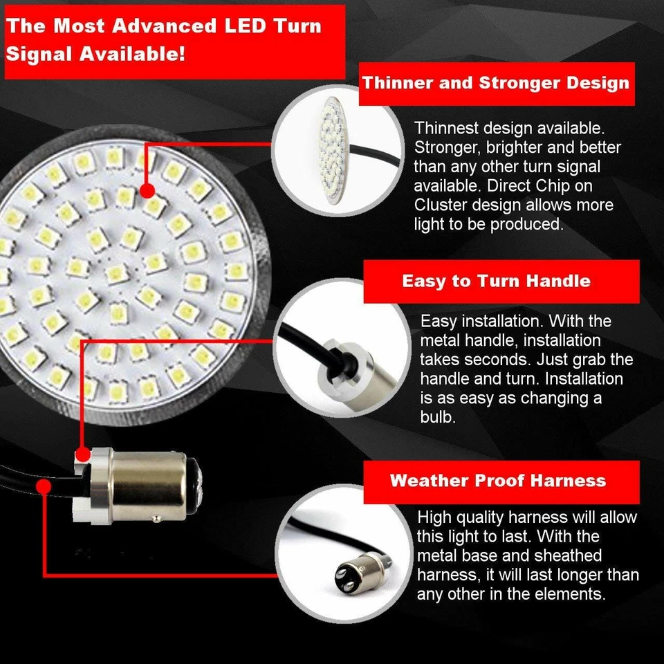 Luces Eagle Harley señales de giro LED delanteras generación II con luz de circulación Foto 3 de 4