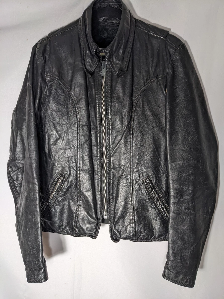 Brooks leather cheap jacket vintage
