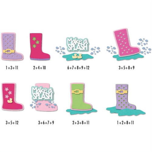Sizzix Rain Boots 12pc #660709 Retail $17.99 by Stephanie Barnard Mix & Match - Picture 6 of 6