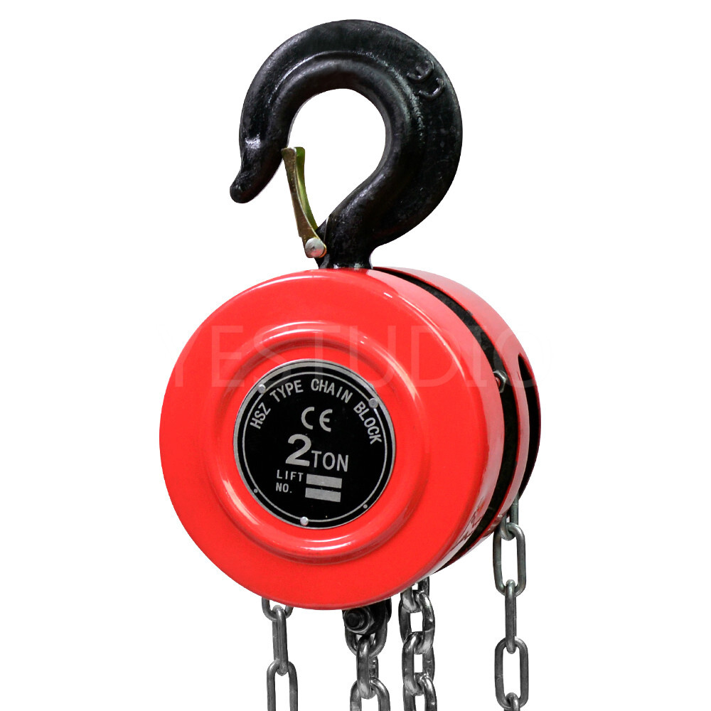 2 Ton Block and Tackle Chain Hoist Load Crane 2M Chain Lifting Pulley Sling Tool eBay