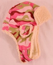 girls Hobby Lobby cap size 4 years pink camo hook  loop strap faux fur