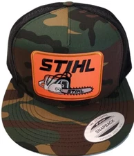 STIHL Chainsaw Camo SNAPBACK TRUCKER Hat Cap Classic Camouflage New!