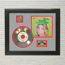 Olivia Newton John I Honestly Love You Framed Picture Sleeve Gold 45 Rec Display