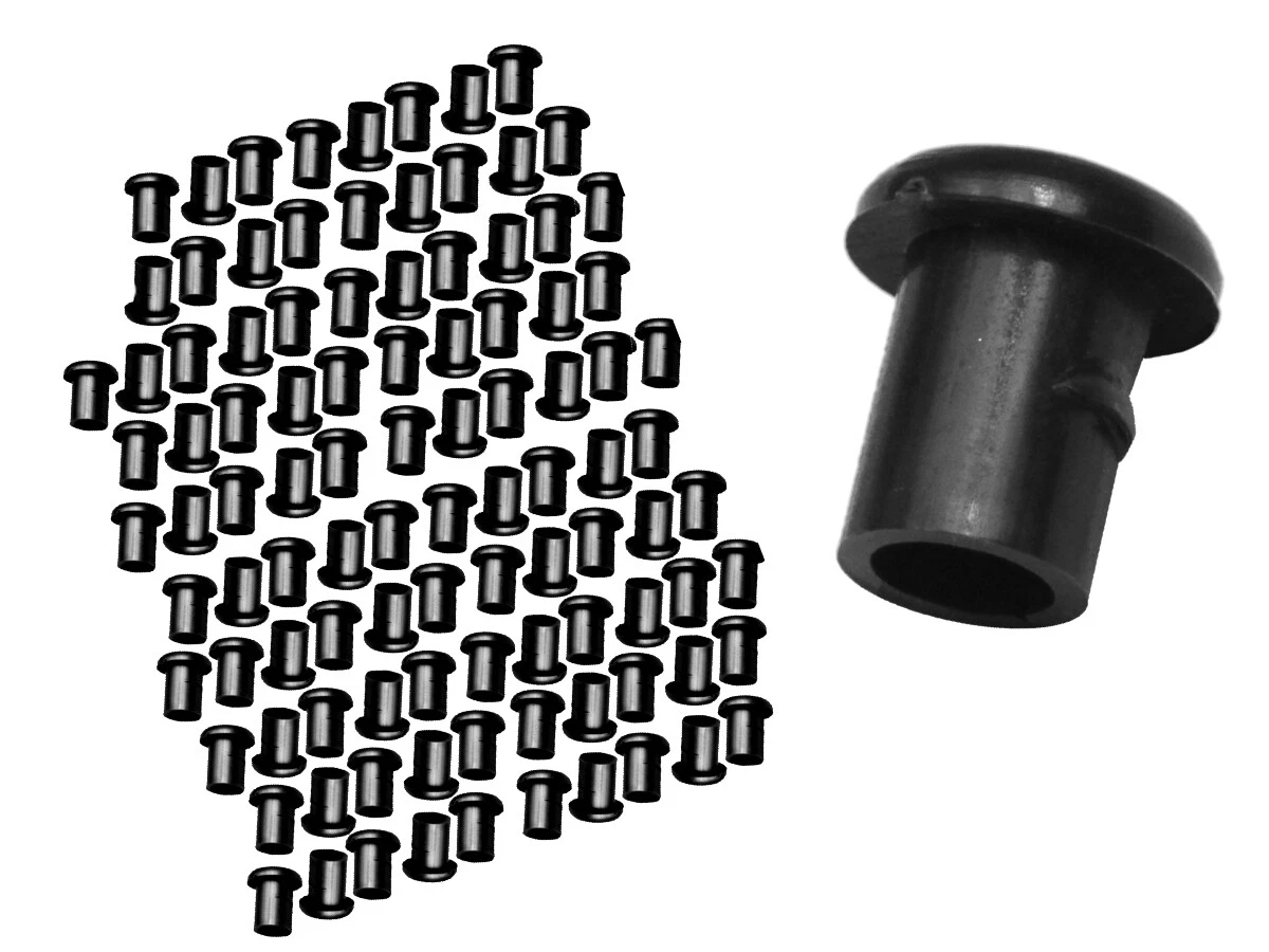 100 X NYLON PLASTIC GROMMETS BLACK for 3.2mm Stainless rope and