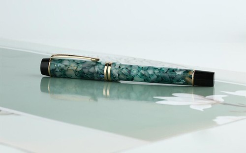 Pluma estilográfica de resina azul lago M600S, F/ M/pluma doblada pluma de regalo pluma de escritura - Imagen 3 de 9