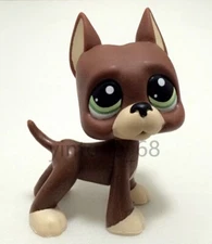 Littlest Pet Shop LPS#1519 Brown Great Dane Dog with Green Eyes