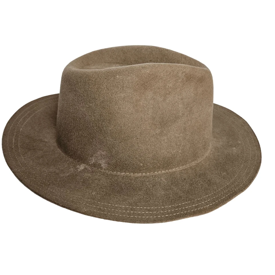 Olive & Pique Women's Tan Wool Felt Plain Billie Hat - Image 3 of 4