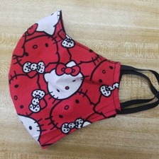 HELLO KITTY FACE MASK FABRIC WASHABLE AND REUSABLE. HANDMADE IN USA