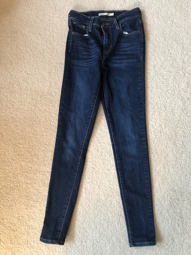Levi's Womens 720 High Rise Super Skinny Jeans W26 L28 Dark Wash No Holes