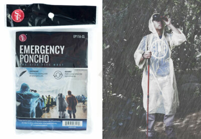 2-Pack Emergency Hooded Rain Poncho Raincoat Reusable Unisex One Size Fits Most