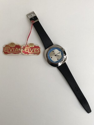Montre Vintage ELVIA à Sonnerie Et Alarme - Mécanique Manuelle - Excellent état - Bracelet Cuir