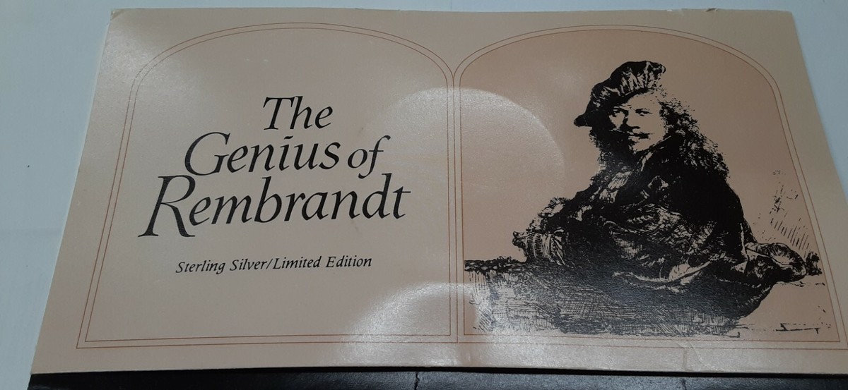 フランクリンミント ジーニアス/レンブラント PR .925 シルバー Franklin Mint Genius/Rembrandt PR .925 Silver Medal-Rembrandt's