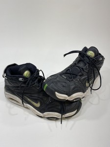 nike uptempo green and black