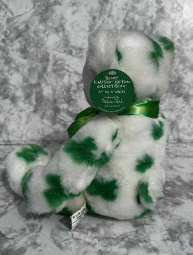 Peluche Build A Bear Lucky edición limitada 2003 - 14" blanco/verde tréboles. Etiqueta - Imagen 10 de 24