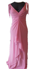 FAVIANA Prom Bridesmaid Formal Evening Ruffle Pink Dress Size 9/10 New