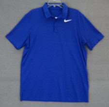 Nike Golf Polo Shirt Standard Fit Dri Fit Swoosh Logo Men's Blue Size Large