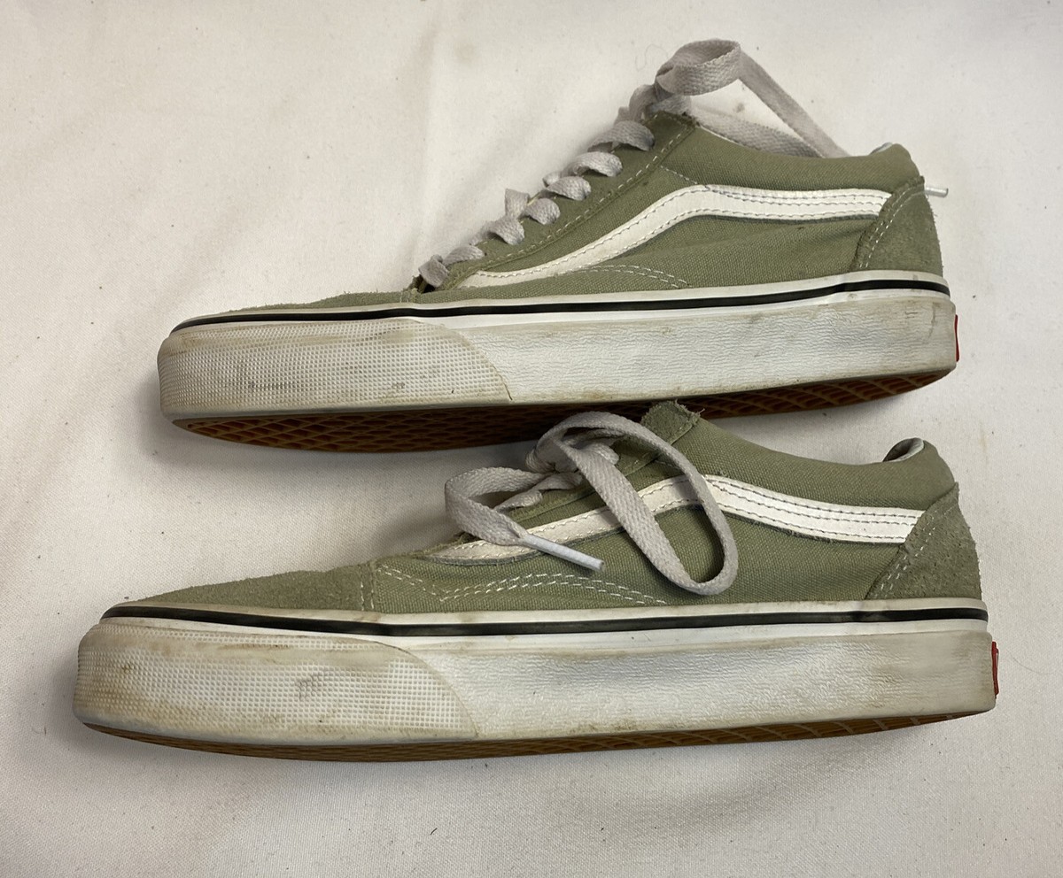 Vans Off The Wall Low Skate Shoes Green White Suede 721356  display picture 2