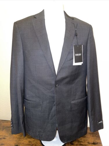 DKNY Men's Lexington “Derek” Black Italian Wool Jacket Size 38 Long NWT- $525