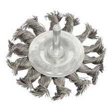 Sealey Twist Knot Wire Flat Brush 75mm With 6mm Shaft - Part No. TKFBS75