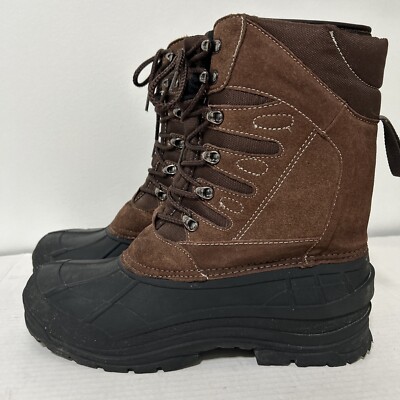 Work Boots Men Size 12 Waterproof Sportsman s Guide Brown Leather Lace Up
