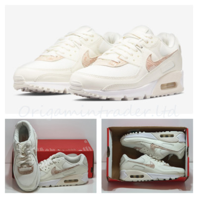 限定1名様 平成レトロ Nike ベージュオーバーオール 90センチ美品 DX9502-100] Womens Nike AIR MAX 90 SE 'PALE IVORY SNAKESKIN SWOOSH