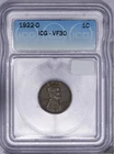 1922-D Lincoln Wheat Cent 1c ICG VF30