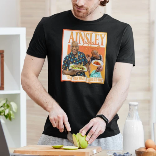 Ainsley Harriott Homage T-Shirt Funny British Gift Unisex Tee Cook Meme Tribute - Picture 1 of 2